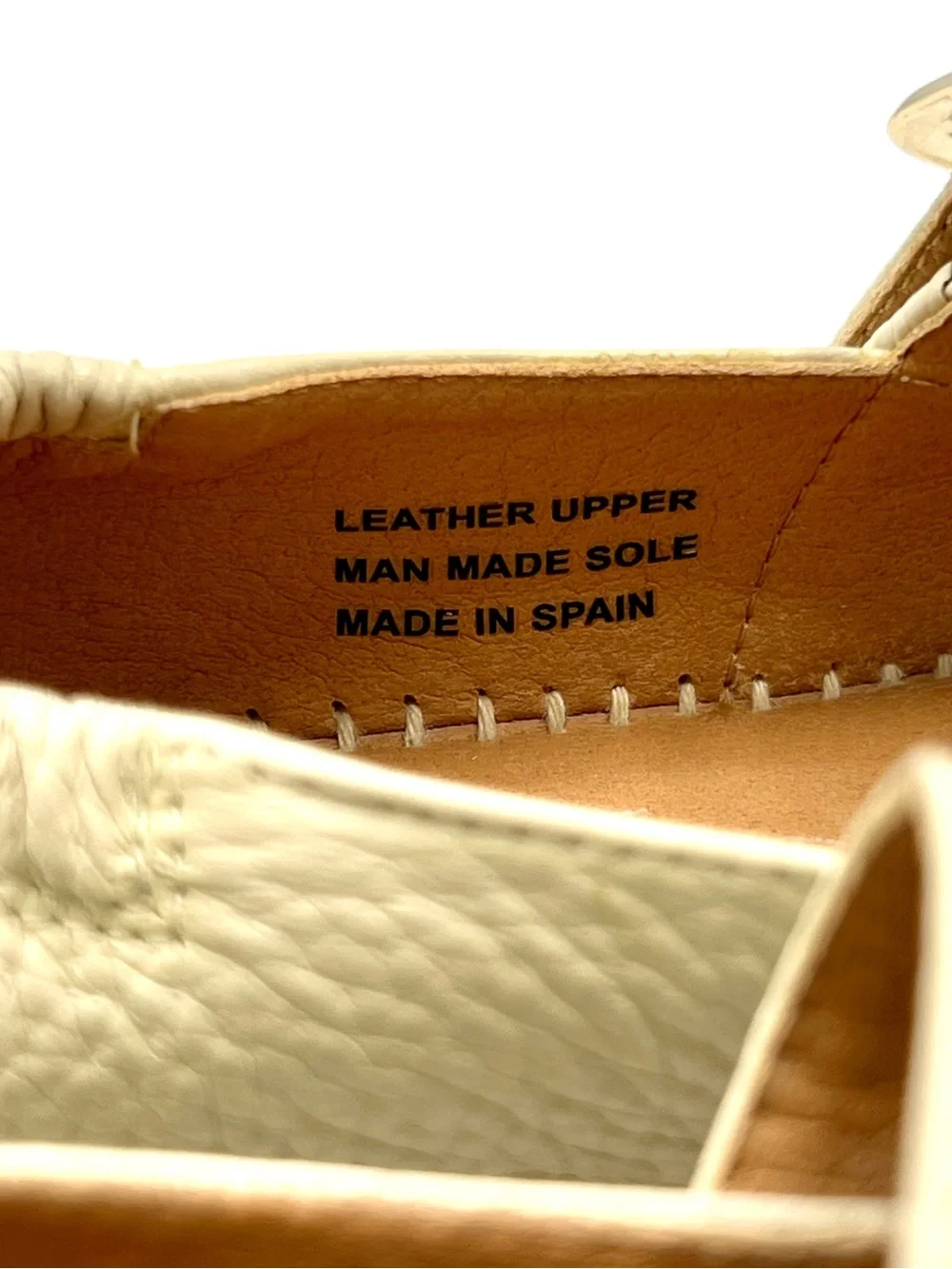 Buckle Beige Pebbled Leather Jutelia Mary Jane espadrilles Made In Spain Sz40/9